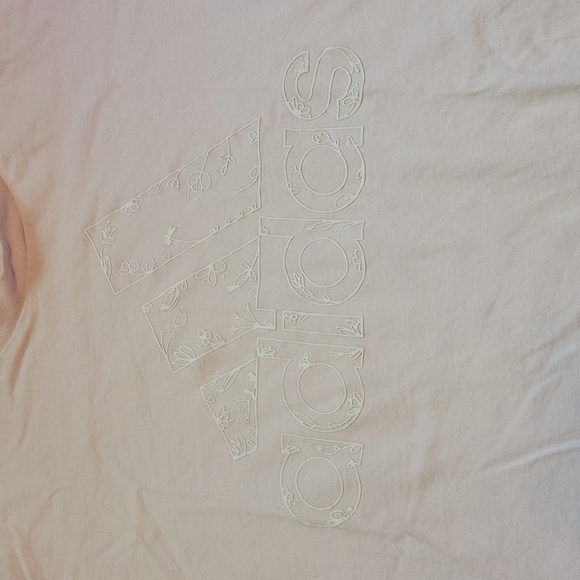 Adidas T-Shirt Short Sleeve Junior XL Pink White Floral Graphic - Picture 5 of 6